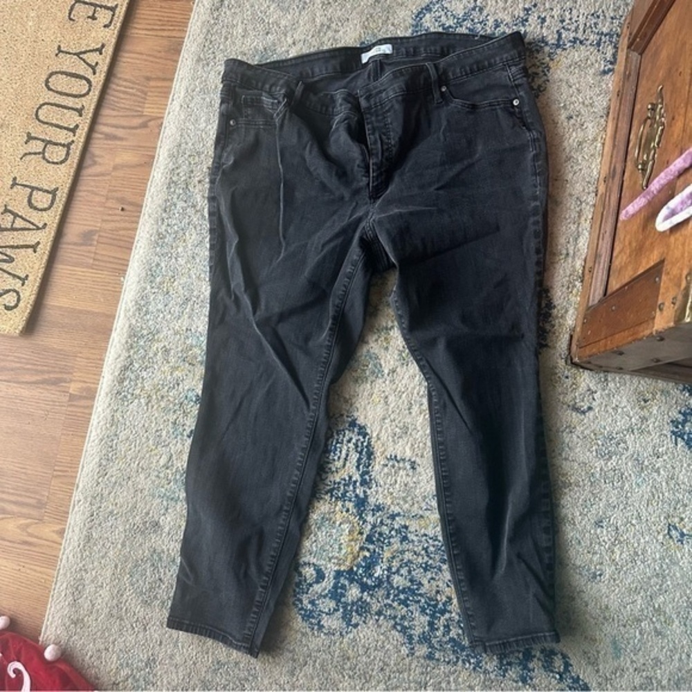 LOFT Black Skinny Jeans Size 20W High Rise Stretch Denim